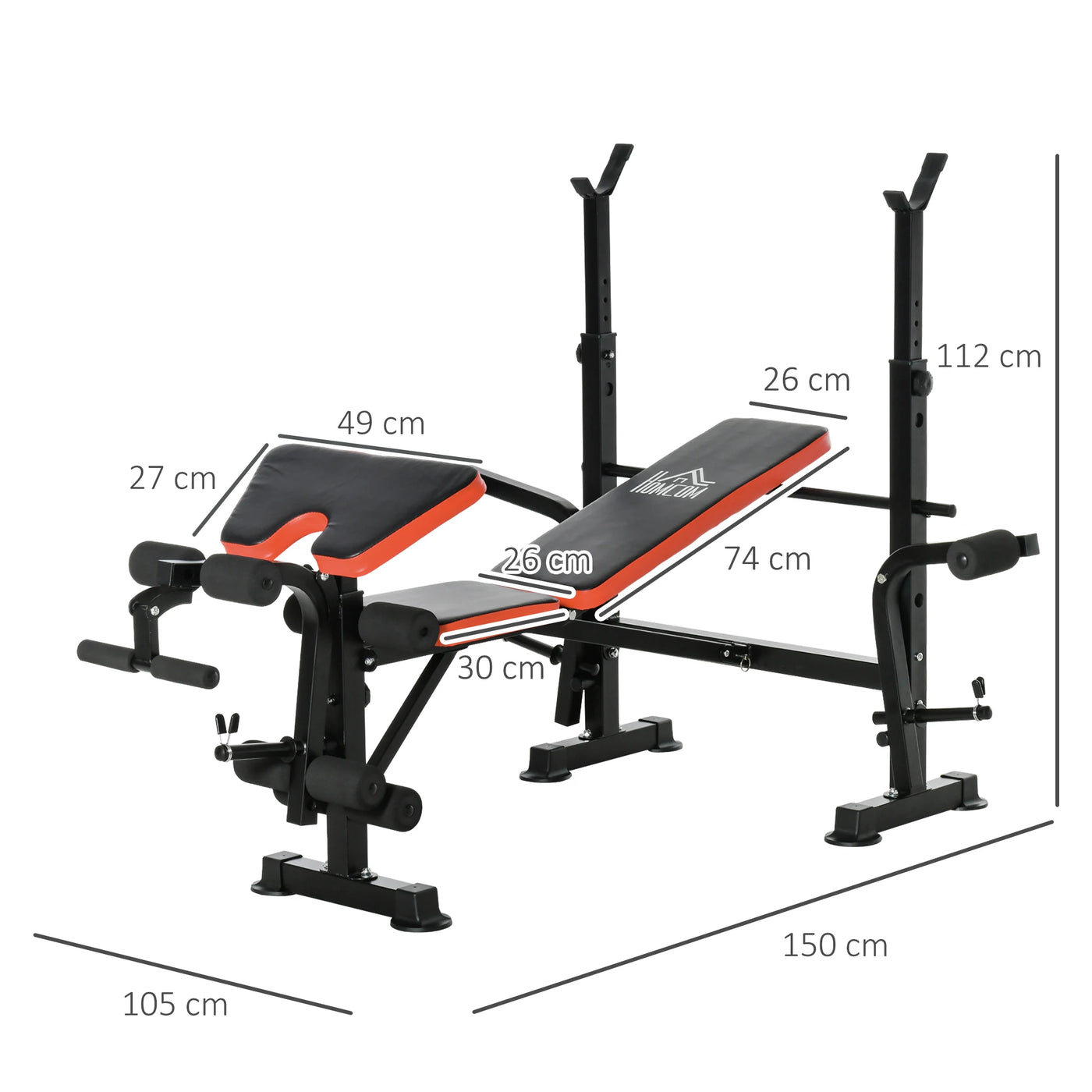 banc de musculation HOMCOM 175x139x127 cm