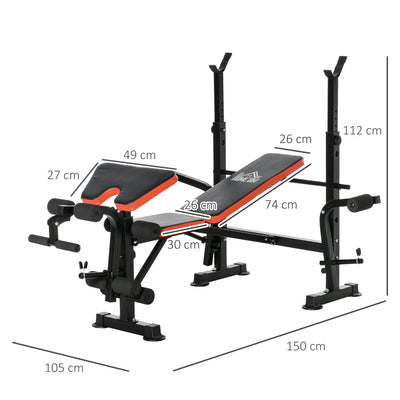 banc de musculation HOMCOM 175x139x127 cm