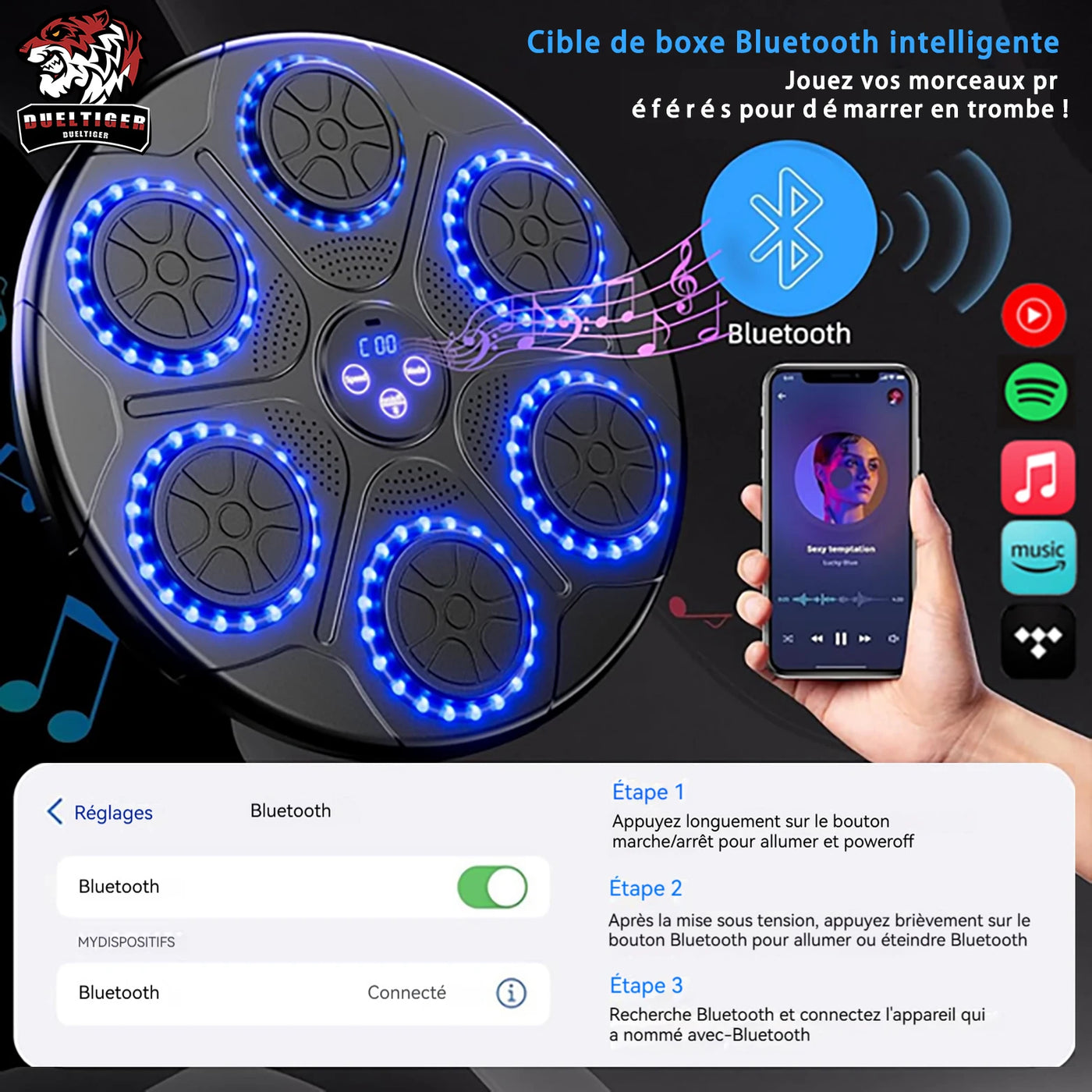 machine de boxe musicale intelligente Bluetooth